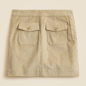 J.Crew Patch Pocket Corduroy Mini Skirt in Light Beige